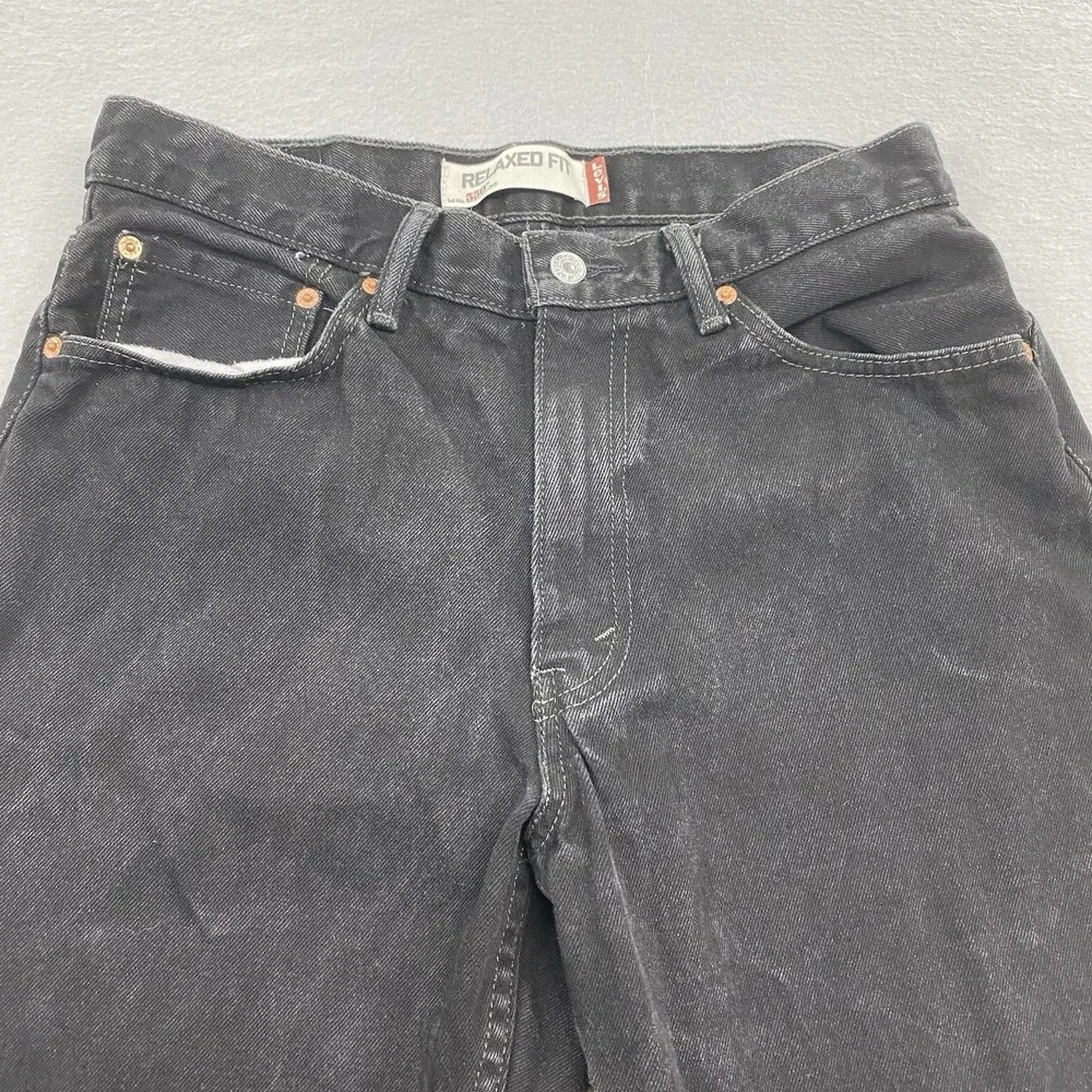 Levis Jeans Mens Fits 30x29 Black Denim Pants 550 Relaxed Straight Leg Cotton